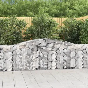 vidaXL Paniers à gabions arqués 4 pcs 400x30x100/120 cm Fer galvanisé pas cher