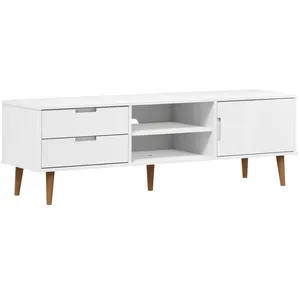 Comparateur de prix : vidaXL Meuble TV MOLDE Blanc 158x40x49 cm Bois de pin massif