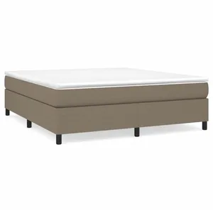 vidaXL Sommier à lattes de lit avec matelas Taupe 160x200 cm Tissu pas cher