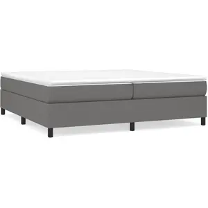 vidaXL Sommier à lattes de lit avec matelas Gris foncé 200x200cm Tissu pas cher
