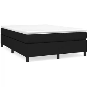 vidaXL Sommier à lattes de lit avec matelas Noir 140x190 cm Tissu pas cher