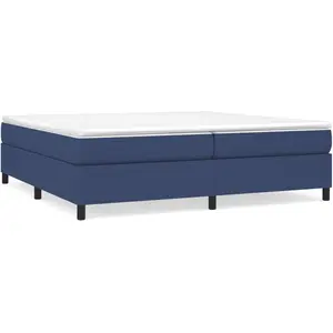 vidaXL Sommier à lattes de lit avec matelas Bleu 200x200 cm Tissu pas cher