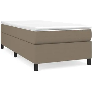 vidaXL Sommier à lattes de lit avec matelas Taupe 80x200 cm Tissu pas cher