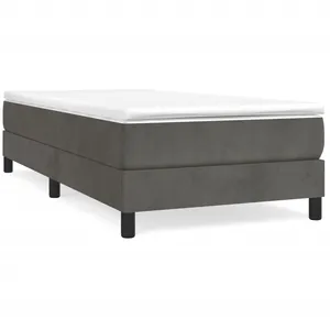 vidaXL Sommier à lattes de lit avec matelas Gris foncé 100x200 cm pas cher