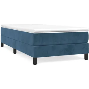 vidaXL Sommier à lattes de lit et matelas Bleu foncé 80x200 cm Velours pas cher