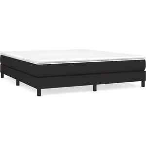 vidaXL Sommier à lattes de lit avec matelas Noir 180x200 cm Tissu pas cher
