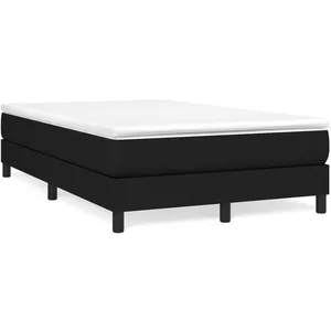 vidaXL Sommier à lattes de lit avec matelas Noir 120x200 cm Tissu pas cher