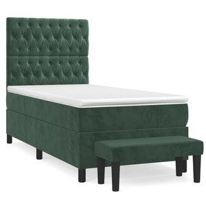 vidaXL Sommier à lattes de lit et matelas Vert foncé 80x200 cm Velours pas cher