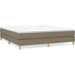 vidaXL Sommier à lattes de lit avec matelas Taupe 180x200 cm Tissu pas cher