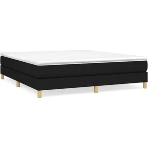 vidaXL Sommier à lattes de lit avec matelas Noir 160x200 cm Tissu pas cher