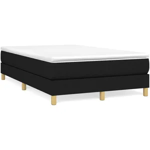 vidaXL Sommier à lattes de lit avec matelas Noir 120x200 cm Tissu pas cher