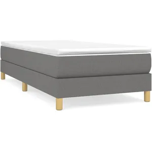 vidaXL Sommier à lattes de lit avec matelas Gris foncé 80x200 cm Tissu pas cher