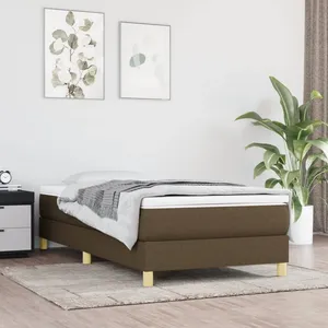 vidaXL Sommier à lattes de lit avec matelas Marron foncé 100x200 cm pas cher