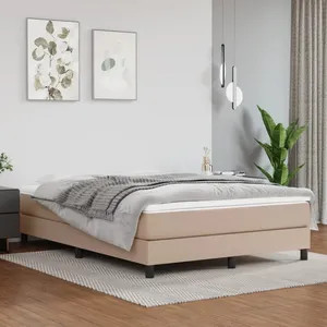 vidaXL Sommier à lattes de lit avec matelas Cappuccino 140x200 cm pas cher
