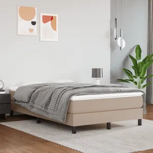 vidaXL Sommier à lattes de lit avec matelas Cappuccino 120x200 cm pas cher