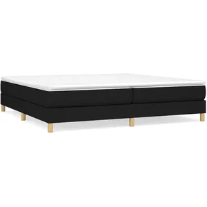 vidaXL Sommier à lattes de lit avec matelas Noir 200x200 cm Tissu pas cher
