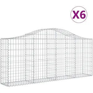 Comparateur de prix : vidaXL Paniers à gabions arqués 6 pcs 200x30x80/100 cm Fer galvanisé