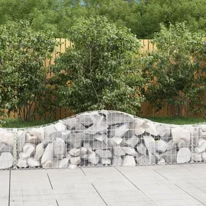 vidaXL Paniers à gabions arqués 12 pcs 200x30x40/60 cm Fer galvanisé pas cher