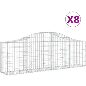Comparateur de prix : vidaXL Paniers à gabions arqués 8 pcs 200x30x60/80 cm Fer galvanisé