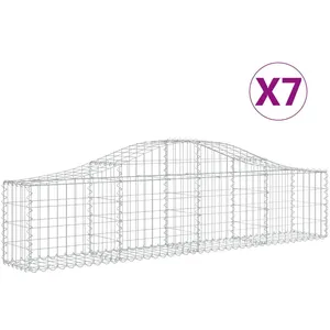 Comparateur de prix : vidaXL Paniers à gabions arqués 7 pcs 200x30x40/60 cm Fer galvanisé