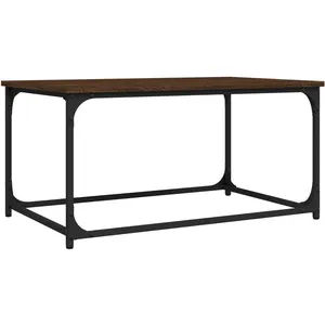 vidaXL Table basse Chêne marron 80x50x40 cm Bois d'ingénierie et fer pas cher