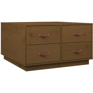 vidaXL Table basse Marron miel 80x80x45 cm Bois massif de pin pas cher