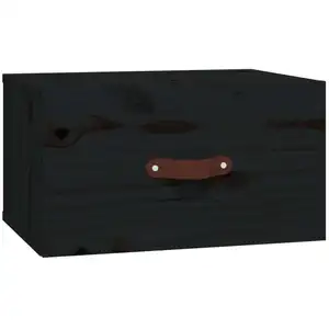 vidaXL Table de chevet murale Noir 40x29,5x22 cm
