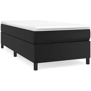 vidaXL Sommier à lattes de lit avec matelas Noir 90x200 cm Similicuir pas cher