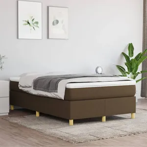 vidaXL Sommier à lattes de lit avec matelas Marron foncé 120x200 cm pas cher