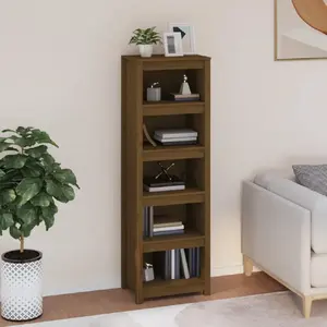 vidaXL Bibliothèque Marron miel 50x35x154 cm Bois de pin massif pas cher