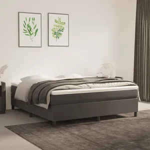 vidaXL Sommier à lattes de lit et matelas Gris foncé 180x200cm Velours pas cher