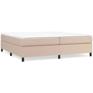 vidaXL Sommier à lattes de lit avec matelas Cappuccino 200x200 cm pas cher