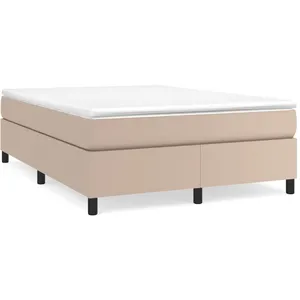 vidaXL Sommier à lattes de lit avec matelas Cappuccino 180x200 cm pas cher
