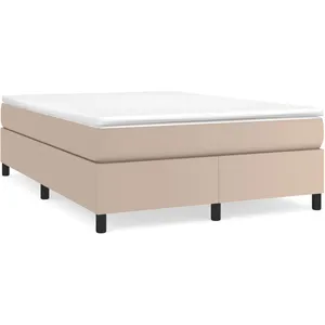 vidaXL Sommier à lattes de lit avec matelas Cappuccino 160x200 cm pas cher