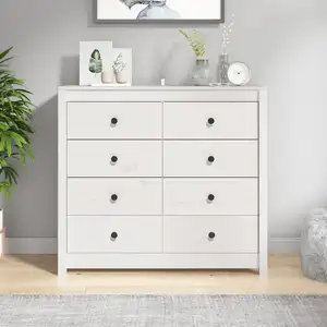 vidaXL Armoire latérale Blanc 100x40x90 cm Bois de pin massif