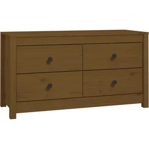 vidaXL Armoire latérale Marron Miel 100x40x54 cm Bois de pin massif pas cher