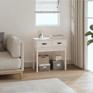 Comparateur de prix : vidaXL Table console Blanc 76,5x40x75 cm Bois massif de pin