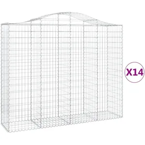 Comparateur de prix : vidaXL Paniers à gabions arqués 14 pcs 200x50x160/180 cm Fer galvanisé