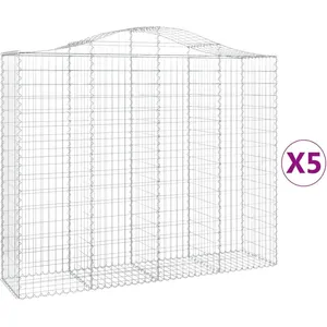 Comparateur de prix : vidaXL Paniers à gabions arqués 5 pcs 200x50x160/180 cm Fer galvanisé