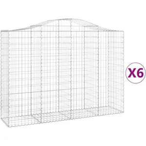 Comparateur de prix : vidaXL Paniers à gabions arqués 6 pcs 200x50x140/160 cm Fer galvanisé