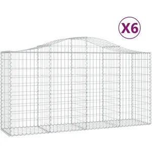 Comparateur de prix : vidaXL Paniers à gabions arqués 6 pcs 200x50x100/120 cm fer galvanisé
