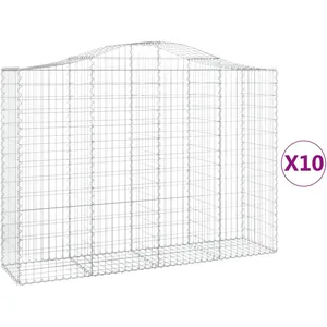 Comparateur de prix : vidaXL Paniers à gabions arqués 10 pcs 200x50x140/160 cm Fer galvanisé