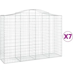 Comparateur de prix : vidaXL Paniers à gabions arqués 7 pcs 200x50x140/160 cm Fer galvanisé