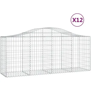 Comparateur de prix : vidaXL Paniers à gabions arqués 12 pcs 200x50x80/100 cm Fer galvanisé