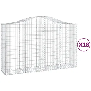 Comparateur de prix : vidaXL Paniers à gabions arqués 18 pcs 200x50x120/140 cm Fer galvanisé