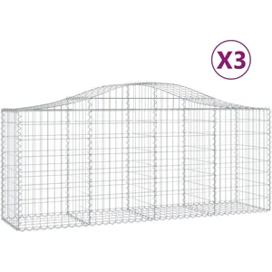 Comparateur de prix : vidaXL Paniers à gabions arqués 3 pcs 200x50x80/100 cm Fer galvanisé