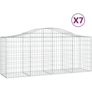 Comparateur de prix : vidaXL Paniers à gabions arqués 7 pcs 200x50x80/100 cm Fer galvanisé