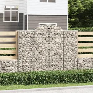 vidaXL Paniers à gabions arqués 9 pcs 200x50x160/180 cm Fer galvanisé pas cher