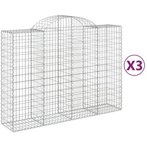 vidaXL Paniers à gabions arqués 3 pcs 200x50x140/160 cm Fer galvanisé pas cher