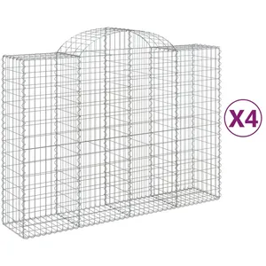 vidaXL Paniers à gabions arqués 4 pcs 200x50x140/160 cm Fer galvanisé pas cher